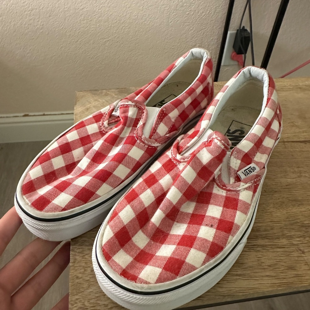 Red Checkerred Vans